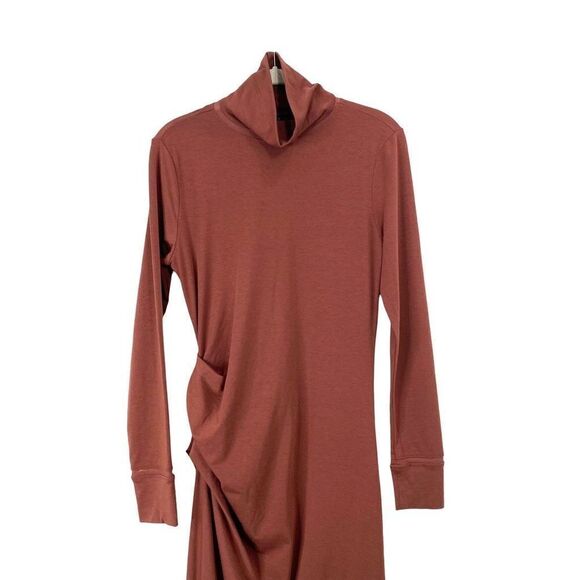 Athleta Industry turtleneck sheath midi dress Size XS Havana Brown rust - Picture 4 of 10